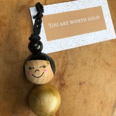 Lucky doll gold 'You are worth gold' (medium)