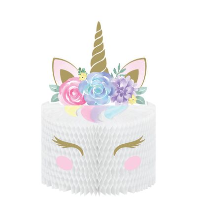 Centre de table en nid d'abeille pour bébé licorne avec accessoires