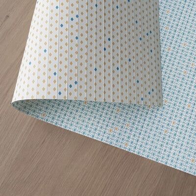 PAUL reversible gift paper - Blue Diamond