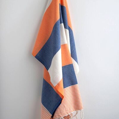 Orange Blue Balat Turkish Towel