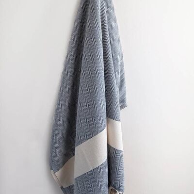 Dark Grey Herringbone Turkish Towel