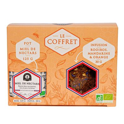 Caja de infusión de mandarina Rooibos (a granel) y miel de néctar orgánico