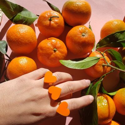 Orange Heart Ring