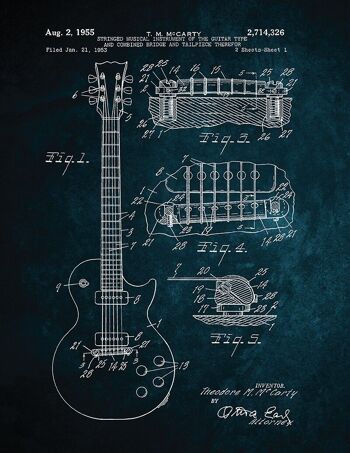 Tableau sur Toile Guitare 30 X 40 3