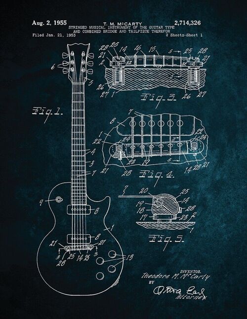 Tableau sur Toile Guitare 30 X 40