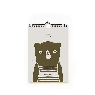 Birthday calendar Bears A5