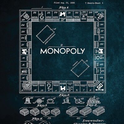 Tableau sur Toile Monopoly 30 X 40
