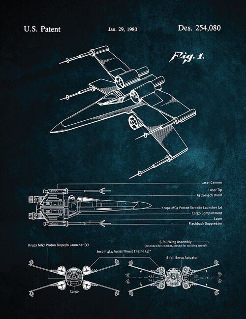 Tableau sur Toile X-wing 30 X 40