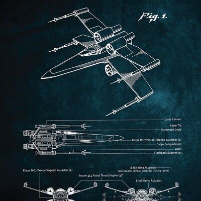 Lienzo X-wing 30 X 40