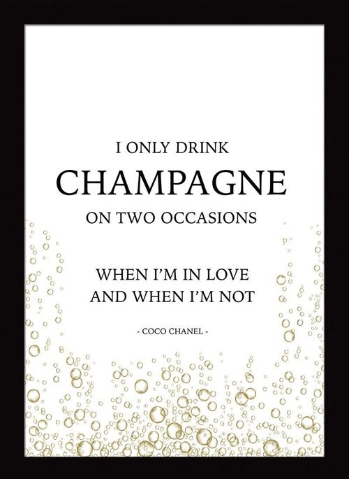 Tableau sur Toile champagne Coco Chanel 40 X 50