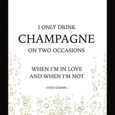 Coco Chanel Champagner-Leinwanddruck 40 x 50