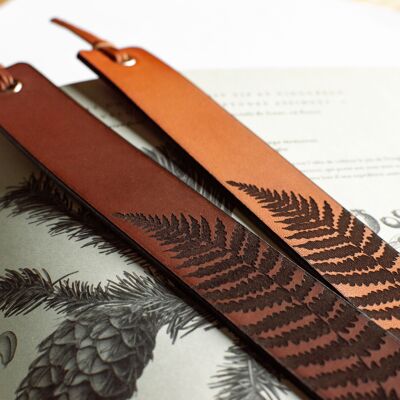 Fern leather bookmark