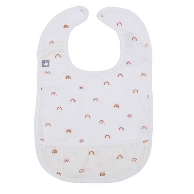 Rainbow print coated cotton bib