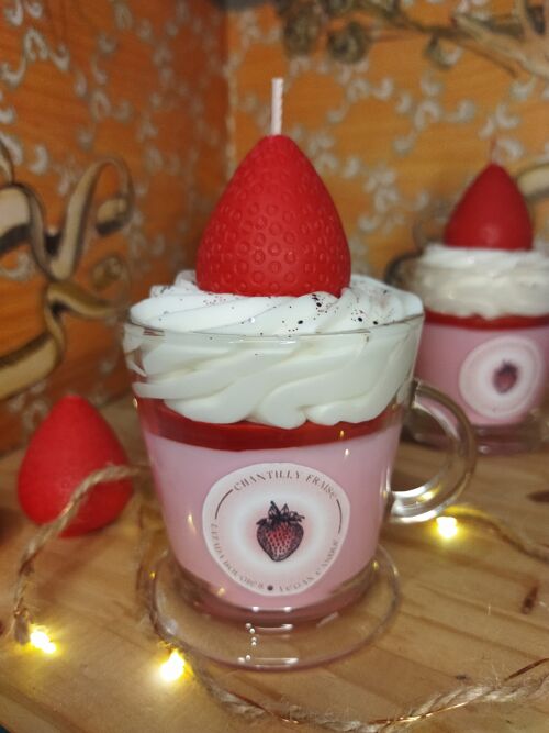 Bougie gourmande Fraise chantilly