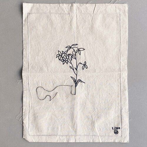 stitched art 'single flower'
