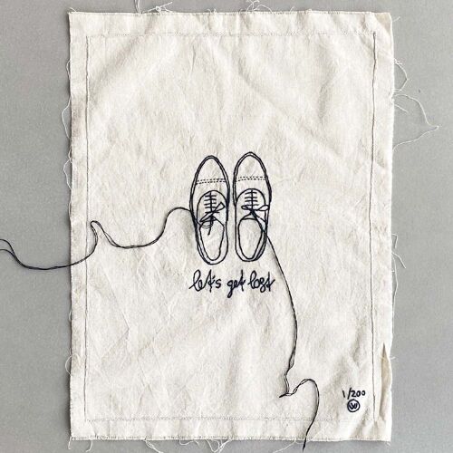 stitched art 'let's get lost shoes'