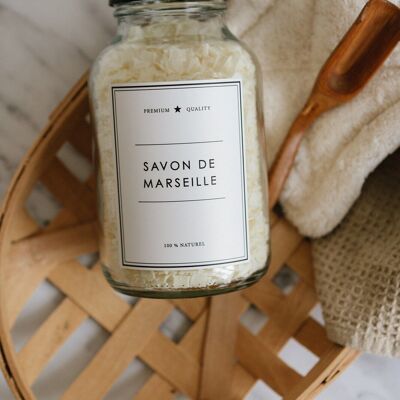 Marseille Soap 1 Liter - Transparent Jar