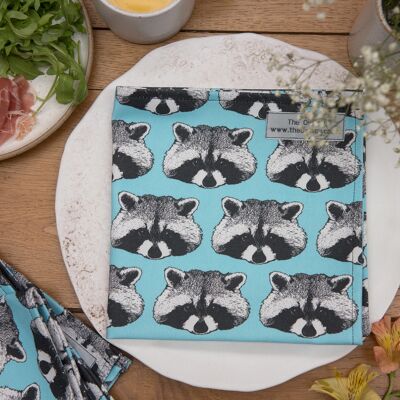 Raccoon Print Set of 2 Napkins