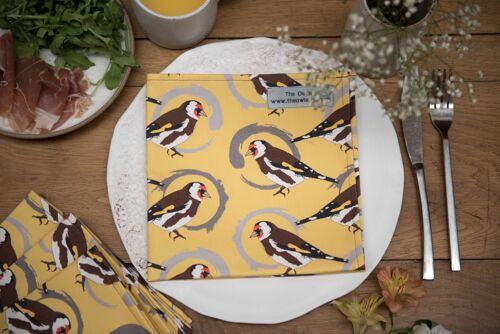 Goldfinch Print Set of 2 Napkins