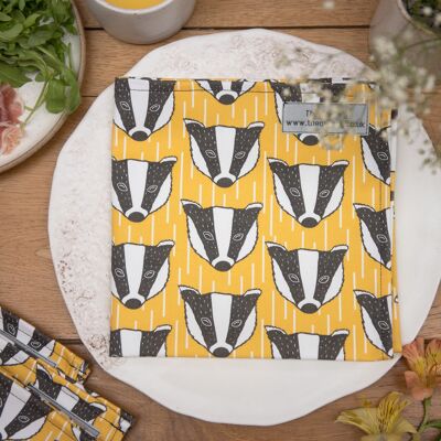 Badger Print Set of 2 Napkins