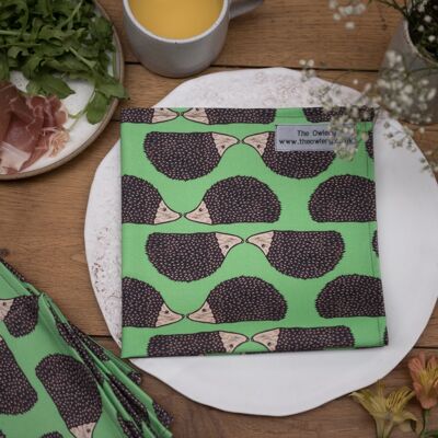 Hedgehog Print Set of 2 Napkins