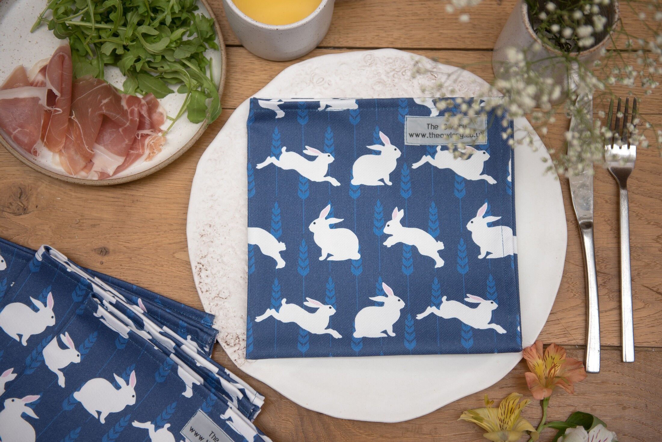 Rabbit Print Set of 2 Napkins