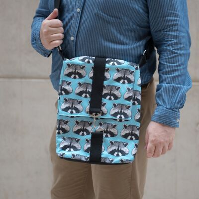 Raccoon Print Messenger Bag