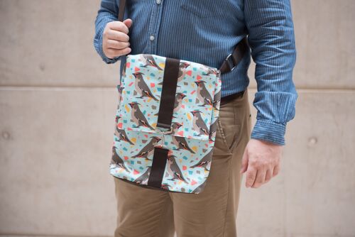 Waxwing Print Messenger Bag