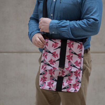Borsa messenger con stampa ciuffolotto