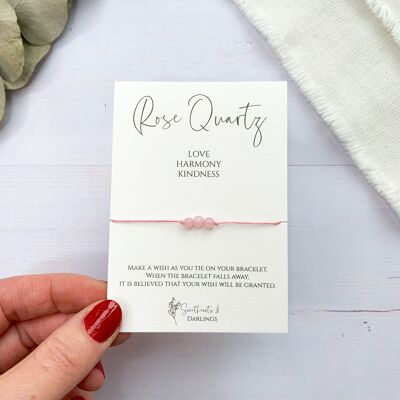 Quartz Rose - Bracelet Souhait Miniature