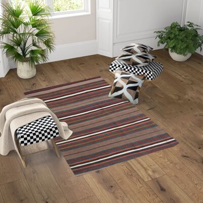 Alfombra Kilim vintage de lana Almond Frost