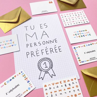 "You are my favorite person" - Mini Coded Message Card