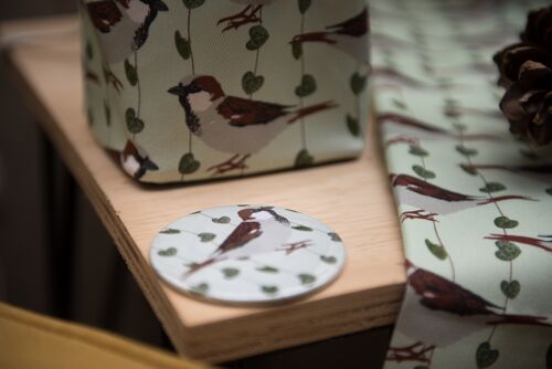 House Sparrow Print Pocket Mirror