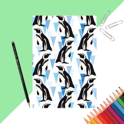 African Penguin Print Notebook