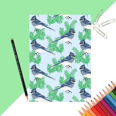 Taccuino con stampa Blue Jay