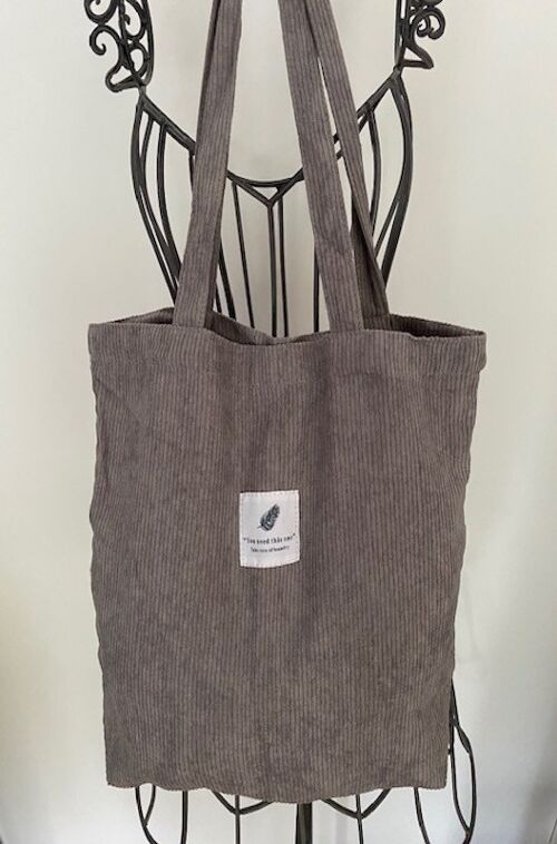 Tote bag velours gris