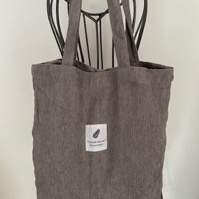 Tote bag velours gris