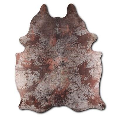 Tappeto in pelle di mucca Euroskins - Marrone/rosa salmone - 225x181 cm - Lyla