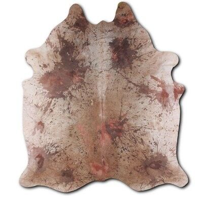 Tapis Euroskins en peau de vache - Marron Camel/Rose Saumon - 215x194 cm - Desteny