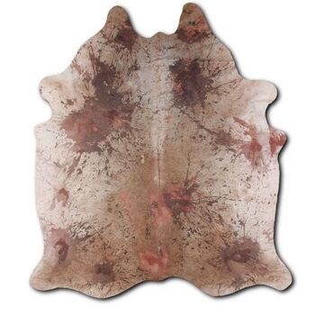 Tapis Euroskins en peau de vache - Marron Camel/Rose Saumon - 215x194 cm - Desteny 1