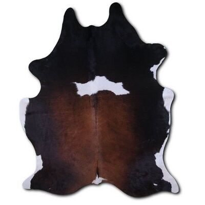 Tapis Euroskins en peau de vache - Noir Marron Blanc - 223x184 cm - Bois