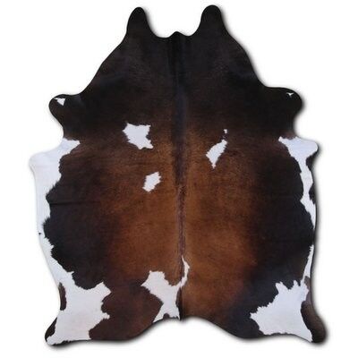 Tapis Euroskins en peau de vache - Marron Noir Blanc - 210x178 cm - Noor