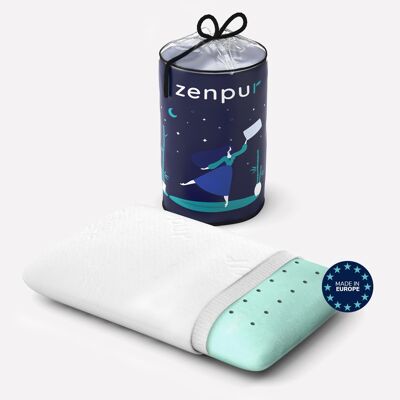 Oreiller en mousse à mémoire de forme ZenPur - Oreiller cervical pour les douleurs au cou, parfait pour les dormurs sur le côté - Oreiller de lit avec taie d'oreiller en bambou, certifié Oeko-Tex et CertiPUR-US - Garantie de 10 ans