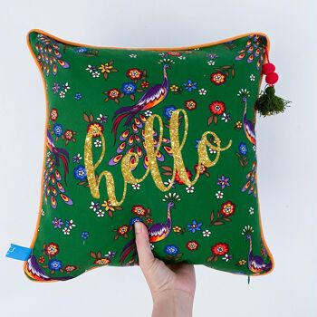 Coussin de Noël Floral Personnalisé - Housse de Coussin Vert 2