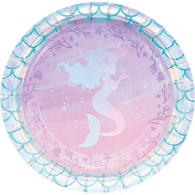 Mermaid Shine Paper Lunch Plates Irisierende Folie