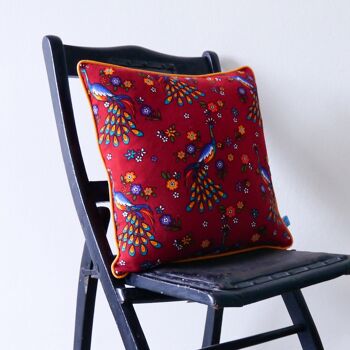 Housses de coussin fleuries - Housse de coussin rouge 3