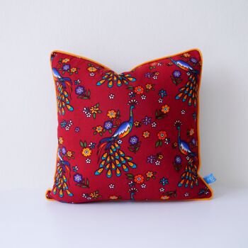 Housses de coussin fleuries - Housse de coussin rouge 2