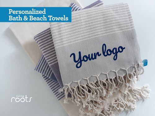 Personalised Hand-woven Towel - Grey