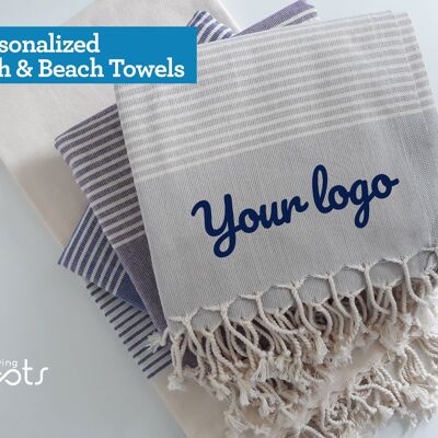 Personalised Hand-woven Towel - Grey