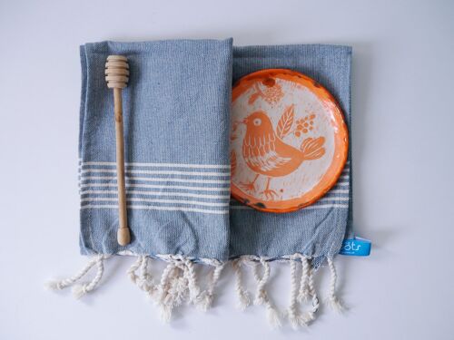 BOHO Cotton Kitchen Tea Towels - Blue